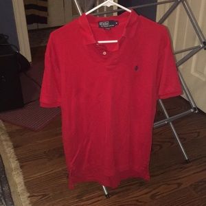 Polo Men’s Medium, Red w/ Blue Logo